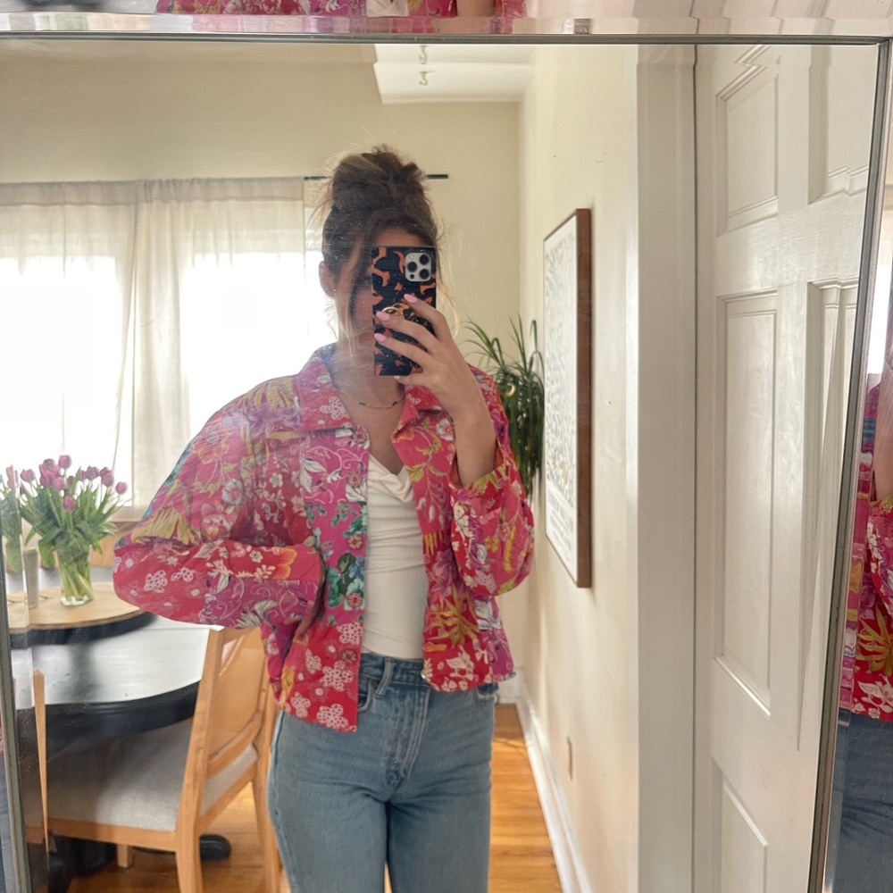 Vintage Patchwork Floral Spring Jacket - image 2